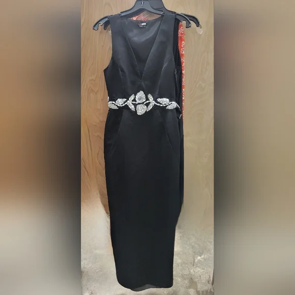 Raoul NWOT Black Embellished Waistband Dress